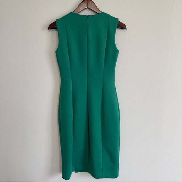 Calvin Klein Green Embellished Knee Length Sleeveless Dress Size 2 - Picture 4 of 5